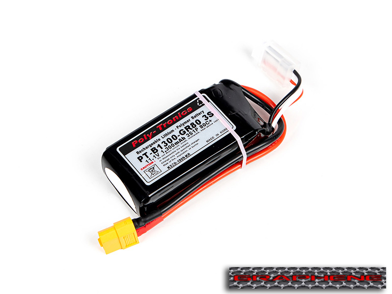 �˾���ũ GRP-1300-GR80-3S [PT] Graphene1300-GR80 (11.1V, 3S1P, 80C+/JST-XT) ��Ƭ������ ���͸� - XT60 4