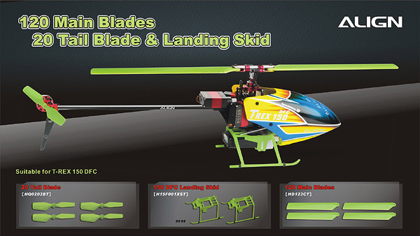 �˾���ũ HQ0203TB [ALIGN] T-Rex150 20 Tail Blade - Green 1