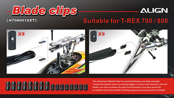 �˾���ũ H70H001XXT [ALIGN] T-Rex700/800 Blade Clips 1
