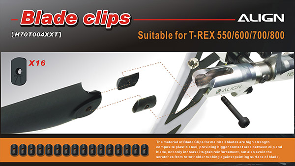 �˾���ũ H70T004XXW [ALIGN] T-Rex550~800 Tail Blade Clips 1
