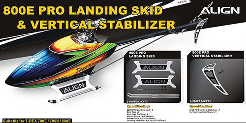 �˾���ũ H80T014XXW [ALIGN] T-Rex700/800E PRO Vertical Stabilizer (White) 1