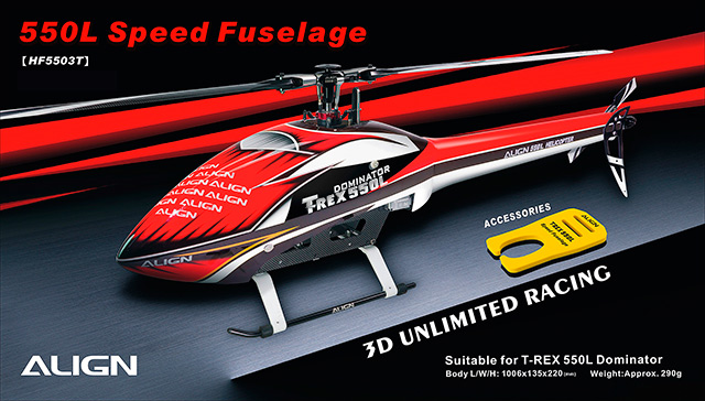 �˾���ũ HF5503T [ALIGN] T-Rex550L Speed Fuselage(Red&White) 1