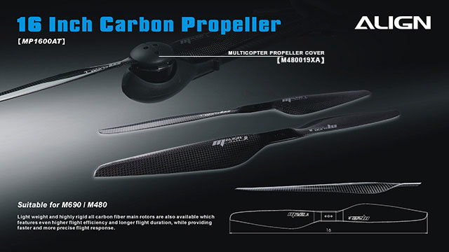 �˾���ũ MP1600A [ALIGN] M470/M480L/M690L 16 Inch Carbon Propeller 1