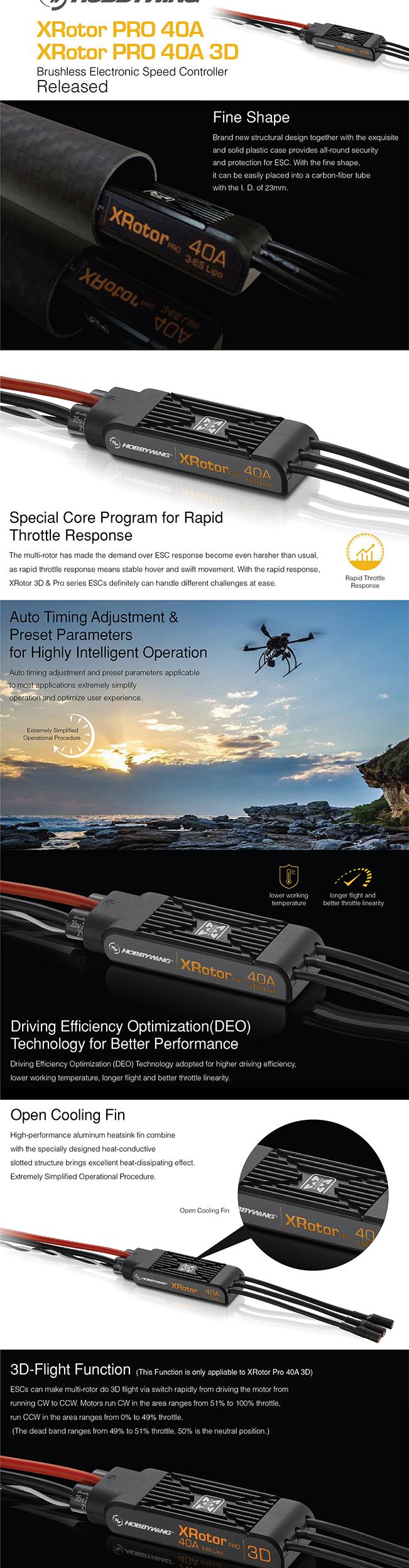 �˾���ũ 30902041 [HOBBYWING] �Ϻ��� XRotor PRO 40A ���ӱ� ESC (COB ������) 1