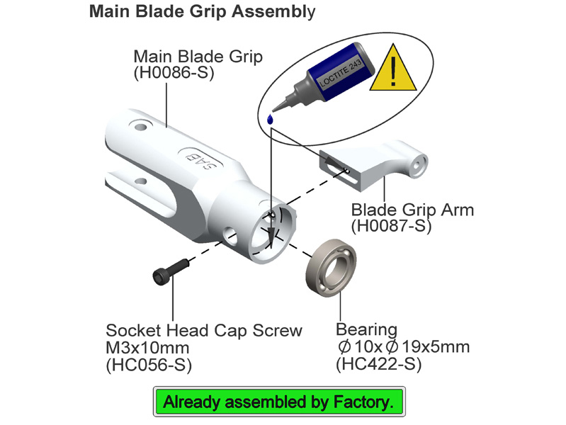 �˾���ũ H0087-S Blade Grip Arm (2pcs) - Goblin 630 [H0087-S] 1