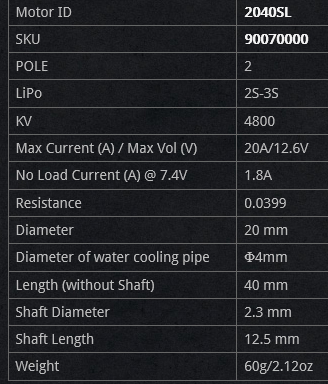 �˾���ũ 90070000 [HOBBYWING] �Ϻ��� 2040SL 4800KV �귯������ �η��� ���� (������ / 2S~3S) 1