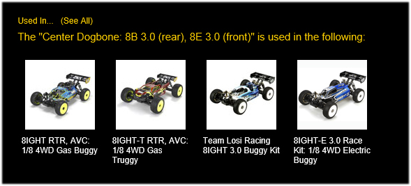 �˾���ũ TLR242002 [TLR Racing] Center Dogbone: 8 3.0(rear),8E 3.0(front),8X(Rear) 1