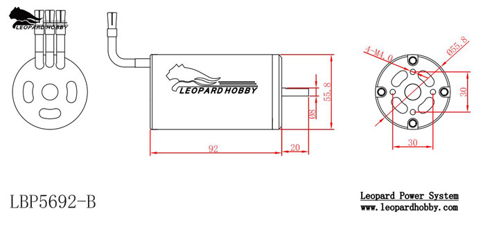 ¾Ë¾¾¹ðÅ© Leopard LBP5692/4D 1000KV 4-Poles Inrunner Brushless Motor For Boat 6