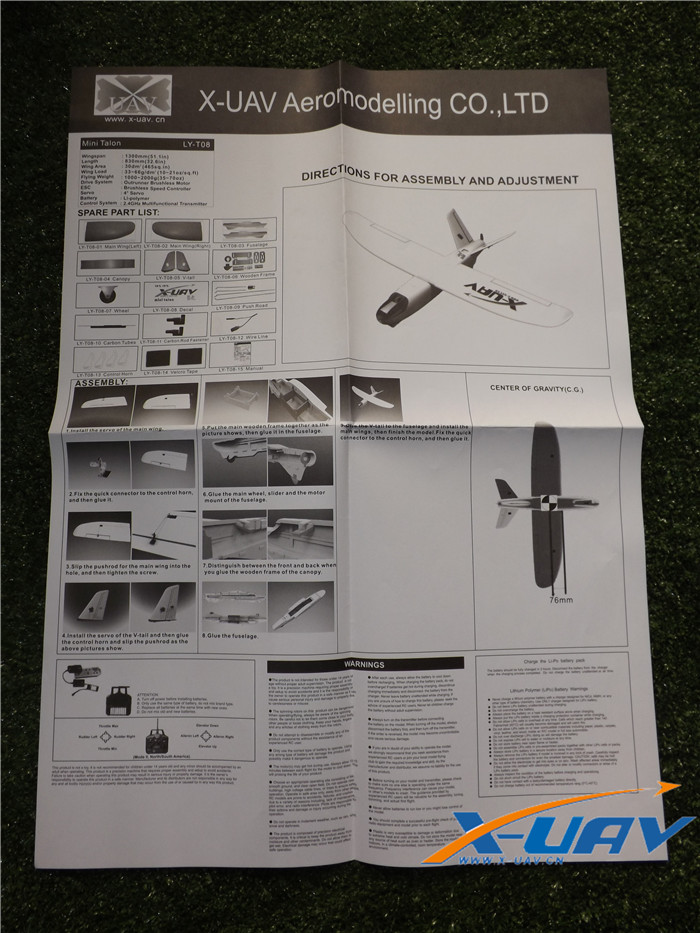 �˾���ũ  [X-UAV] 1300mm �̴� Ż�� FPV ĳ���� ���� ŰƮ 22