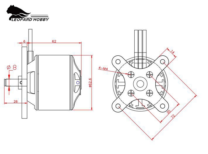 ¾Ë¾¾¹ðÅ© Leopard LC6362-6T 350KV Outrunner ºê·¯½¬¸®½º ¸ðÅÍ (Prop 15-17) 5