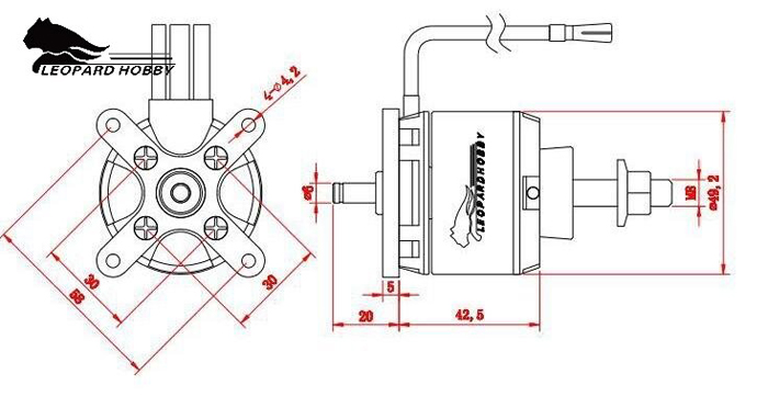 ¾Ë¾¾¹ðÅ© Leopard LC5055-7T 550KV Outrunner ºê·¯½¬¸®½º ¸ðÅÍ (Prop 14-16) 5