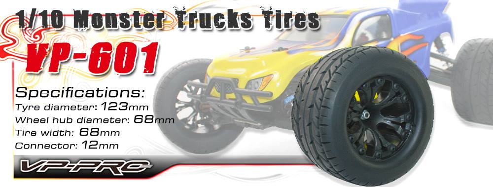 �˾���ũ VP-601-M3 [VP PRO RACING] (1:10 ����Ʈ�� Ÿ�̾� ��)1/10-scale monster truck tires Hex 12mm *** �Ѻ��� 2�� ���� 1