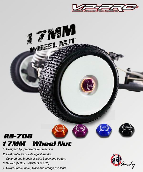 �˾���ũ RS-708-1.0-BK [VP PRO RACING] ������ �˷��̴� �ٳ�Ʈ RS-708-1.0-Black- 17MM wheel nut-1.0(Black) 2