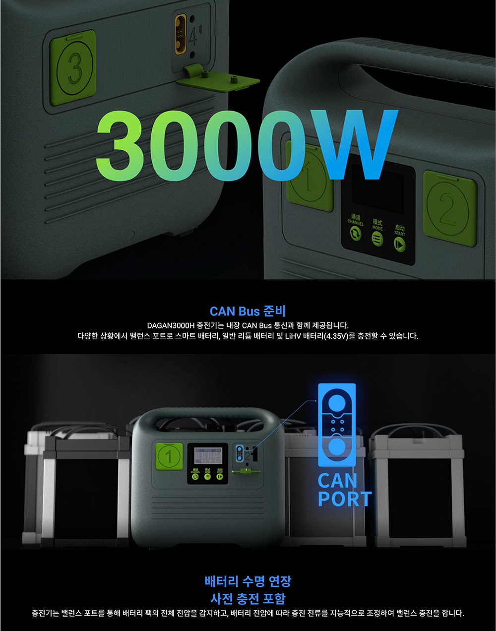 ¾Ë¾¾¹ðÅ© ´Ù°£ 3000H 12,14¼¿ (61V) 4Æ÷Æ® ¸®Æ¬Æú¸®¸Ó ´ë¿ë·® ¹èÅ͸® Àü¿ëÃæÀü±â - ÇѱÛÁö¿ø 3