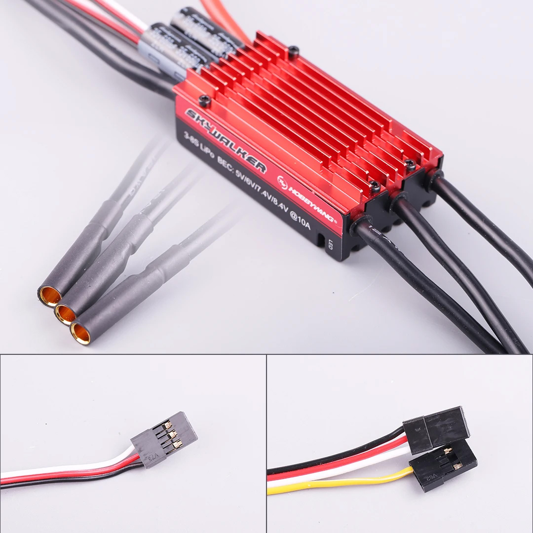 �˾���ũ 30205450 [HOBBYWING] ��ī�̿�Ŀ V2 120A �귯������ ���ӱ� - 3-8S �Է�, 5~8.4V ����ġ BEC ���� 2