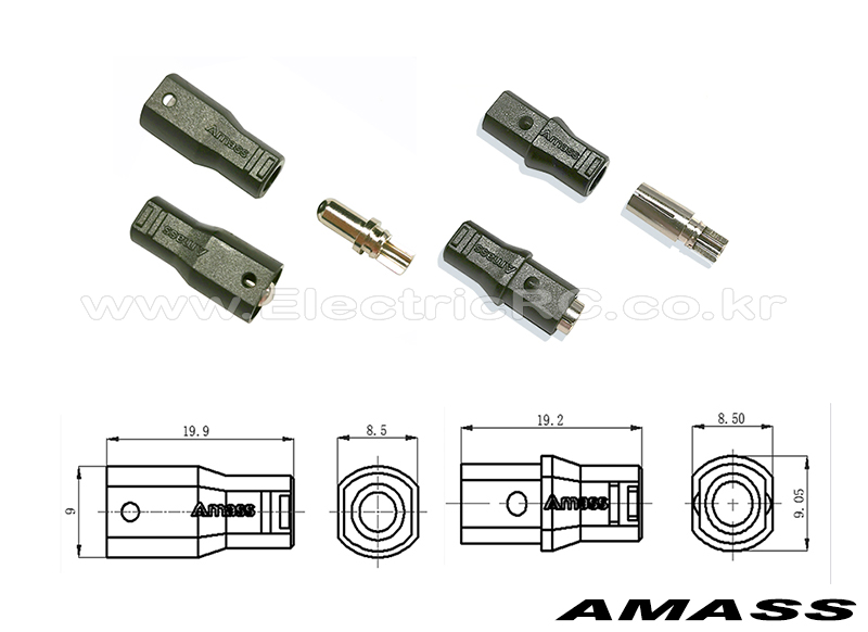 �˾���ũ AM-SH40U [Amass] SH40U 3Pin Connector for Motor + ESC(G4.0/6 Pair) 6