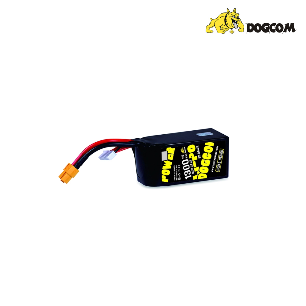 �˾���ũ  DOGCOM UCELL 6�� 22.2V 1300mAh 150C ��Ƭ������ ���͸� - XT60 1
