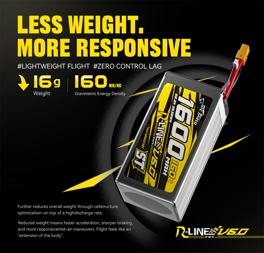 �˾���ũ  Ÿ�� �˶���6.0 SQ 6�� 22.2V 1600mAh 160C ��Ƭ������ ���͸� - XT60 2