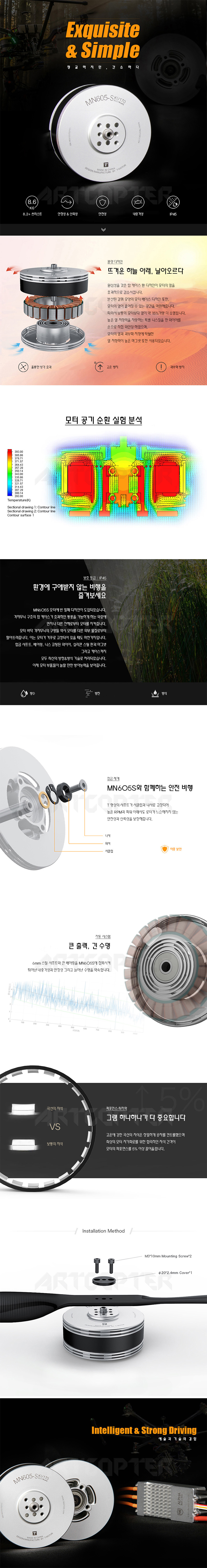 �˾���ũ  [T-MOTOR] Ƽ���� MN605S 170KV �귯������ ���� 2�� ��Ʈ 1