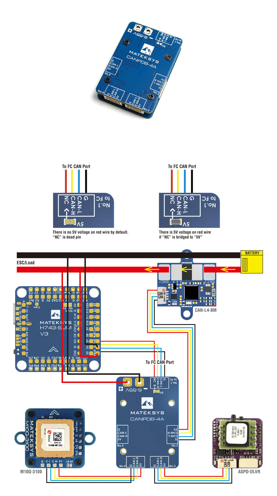 �˾���ũ  [Matek] ���� CANPDB with 4A BEC and GH Splitter (CANPDB-4A) 2