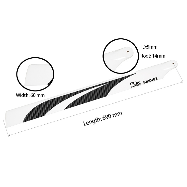 �˾���ũ  [RJXHOBBY] Energy 690mm Premium CF Blades-FBL Version 1