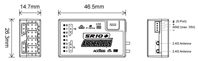 �˾���ũ 03020109 [FrSky] ARCHER PLUS SR10 PLUS 10ä�� PWM ACCESS, ACCST D16 ���ű� (OTA ����, ���̷� ����) 1