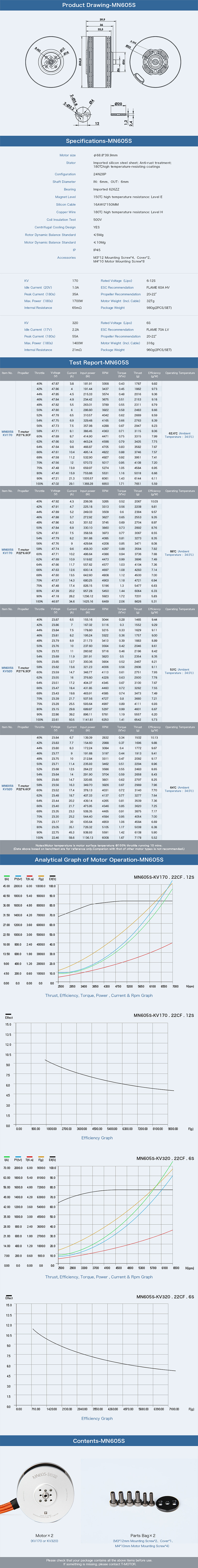 �˾���ũ  [T-MOTOR] Ƽ���� MN605S 170KV �귯������ ���� 2�� ��Ʈ 2