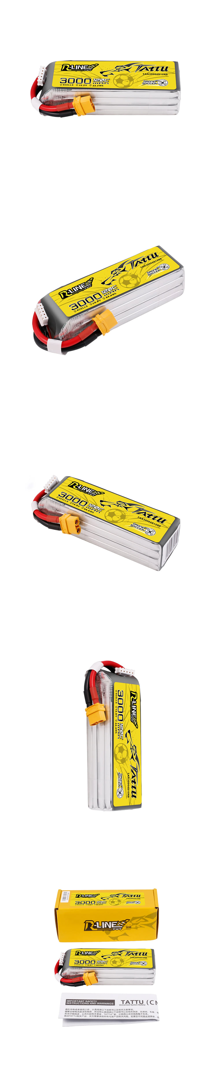 �˾���ũ  Ÿ�� �˶��� 4�� 14.8V 3000mAh 120C ����౸ ���͸� - XT60 1