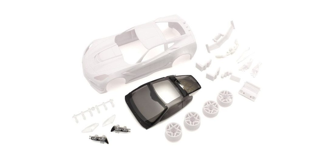 �˾���ũ KYMZN196 [KYOSHO] CORVETTE ZR1 White Body Set w/Wheel 1