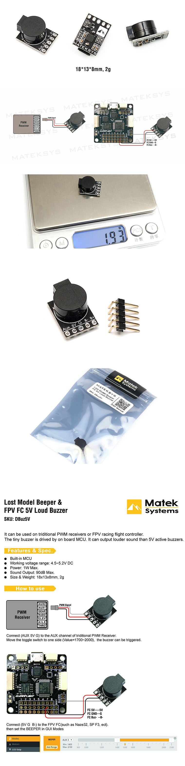�˾���ũ DBuz5V [Matek] 90dB �ò����� ���� (5V) 1
