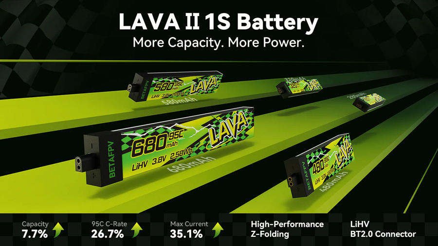 �˾���ũ  [BETAFPV] LAVA 1�� 3.8V 680mAh 95C LiHV ��Ƭ������ ���͸� (4��) 1