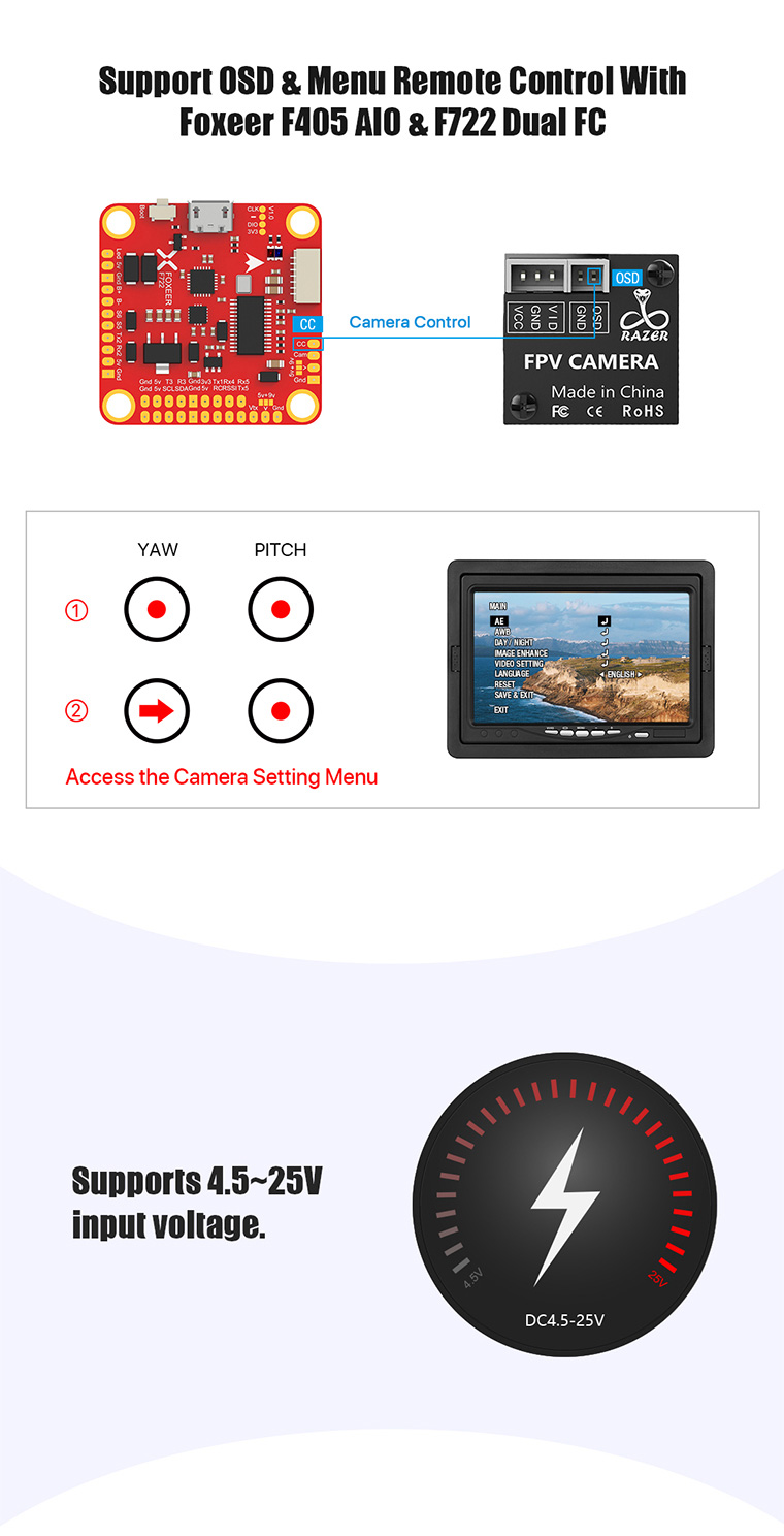 �˾���ũ HS1235 [Foxeer] ���þ� ����ũ�� ������ FPV ī�޶� ��� 1.8mm ���� (ȭ�� 4��3) 3