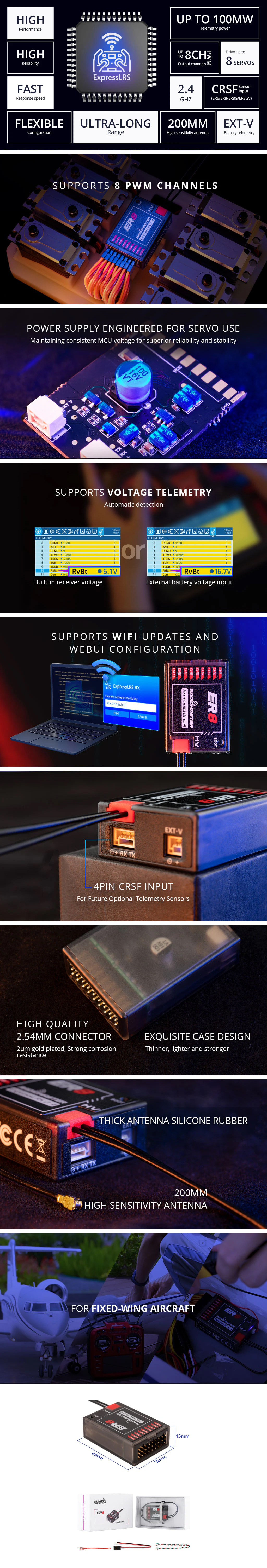 �˾���ũ  ���������� ER8 ELRS 2.4GHz PWM 8ä�� ���ű� 3