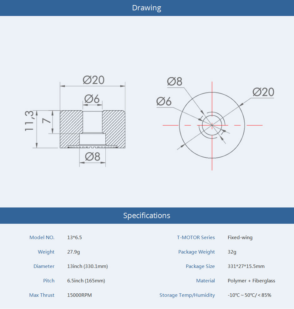 �˾���ũ  [T-MOTOR] T13x6.5 3D �����緯 (ȭ��Ʈ) 2