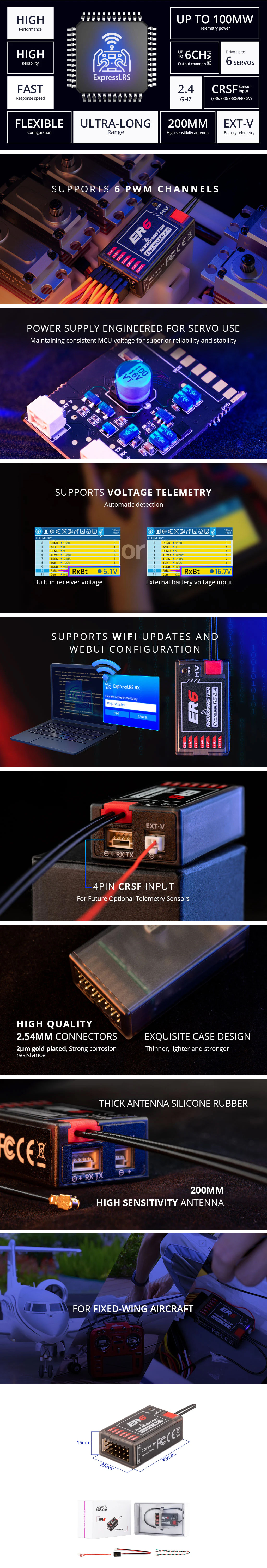 �˾���ũ  ���������� ER6 ELRS 2.4GHz PWM 6ä�� ���ű� 3