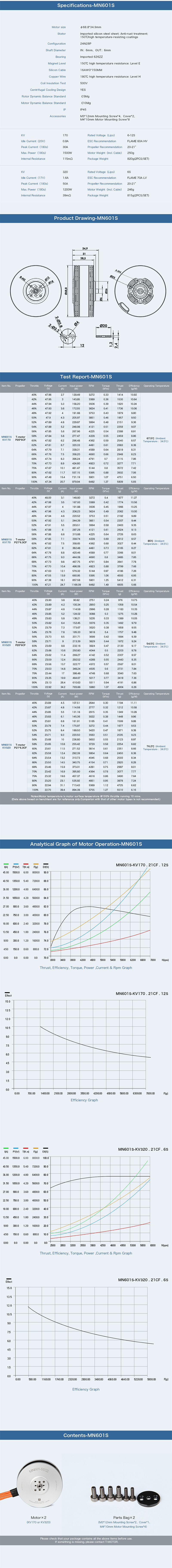 �˾���ũ  [T-MOTOR] Ƽ���� MN601S 170KV �귯������ ���� 2�� ��Ʈ 2