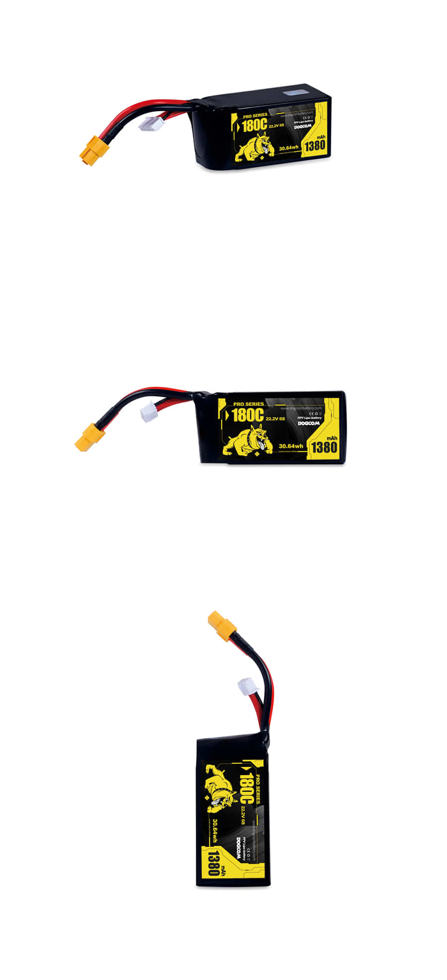 �˾���ũ  DOGCOM Pro 6�� 22.2V 1380mAh 180C ��Ƭ������ ���͸� - XT60 1