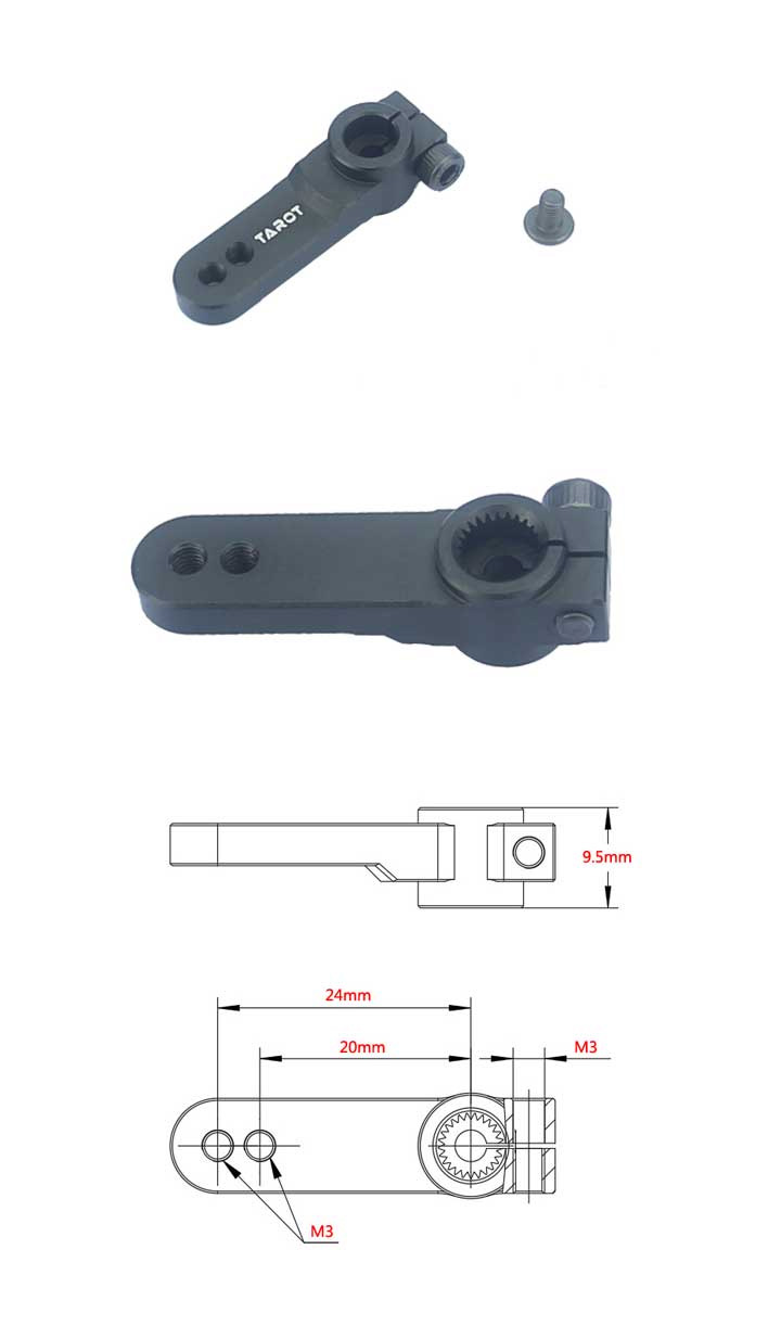 �˾���ũ TL2291 [TR] 25T Metal Servo Arm (24mm/Reinforced Type) 1