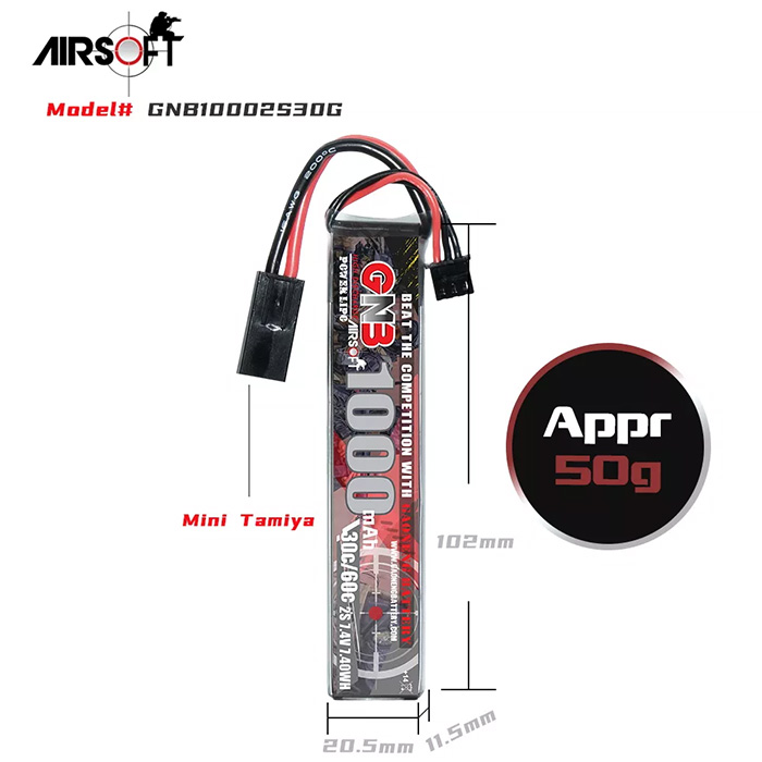 �˾���ũ GNB10002S30G [GNB] 7.4V 1000mAh 30C ��Ƭ������ ���͸� - �輱�� 9