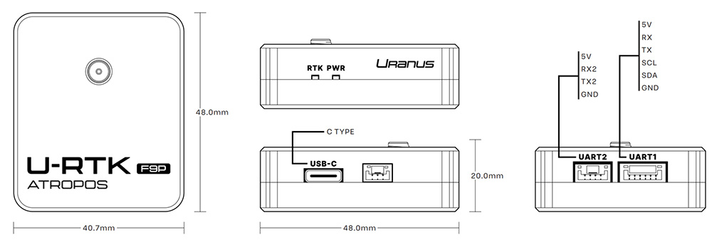 �˾���ũ  [URANUS] U-RTK F9P GNSS Atropos (Helical ���׳� ����) - ���� RTK GPS ��� 2
