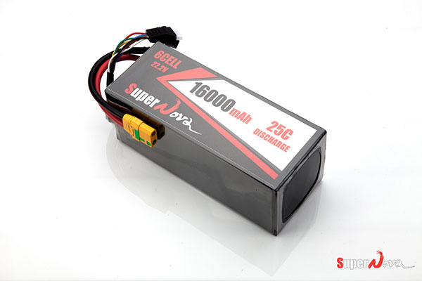 �˾���ũ SNV_16000_6S_25C [SuperNova] ���۳�� 22.2V 6S 16000mAh 25C ��Ƭ������ ���͸� - XT90 1
