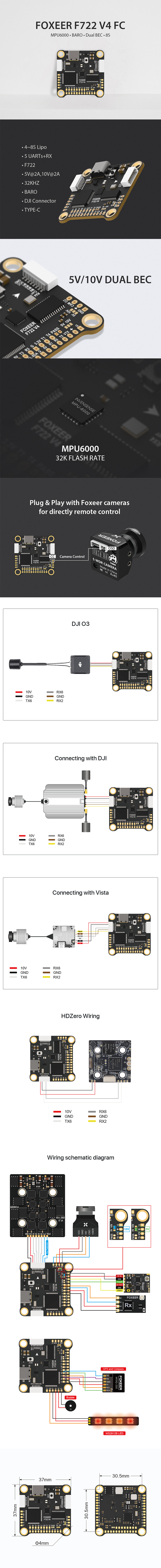 �˾���ũ  ���þ� F722 V4 3030 �ö���Ʈ ��Ʈ�ѷ� (MPU6000) 1