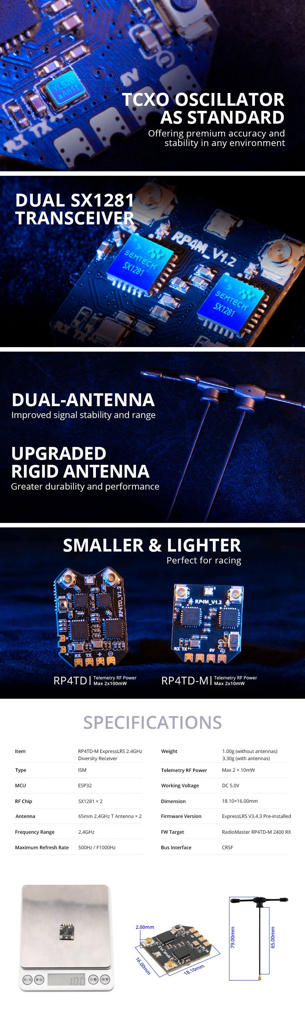 �˾���ũ  ���������� RP4TD-M ELRS 2.4GHz ���̹���Ƽ ���ű� 3