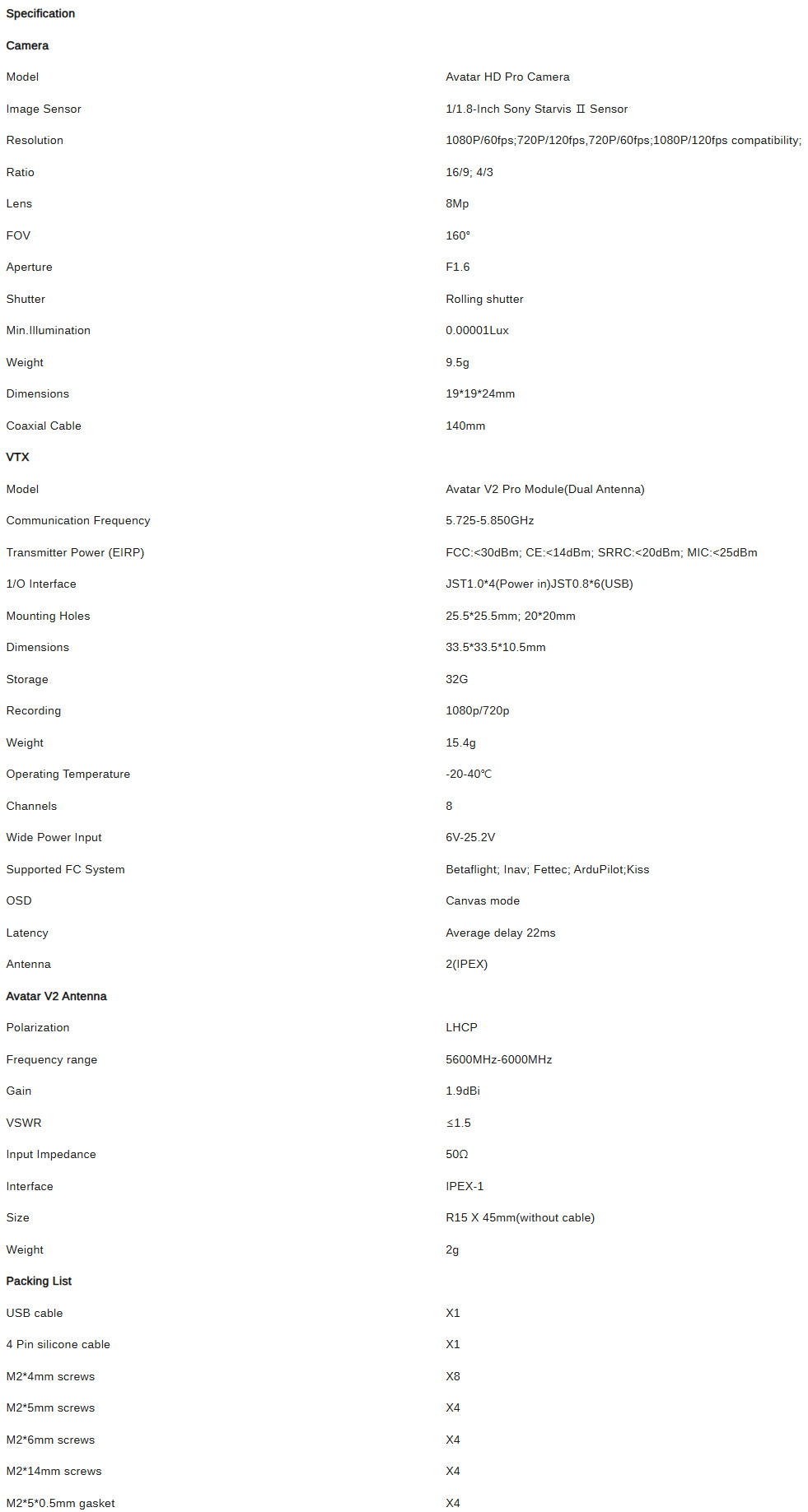 �˾���ũ WN08-6S14B [CaddxFPV] ī�� ��ũ������ �ƹ�Ÿ HD ���� ��� ���׳� ŰƮ (KC ����) 12
