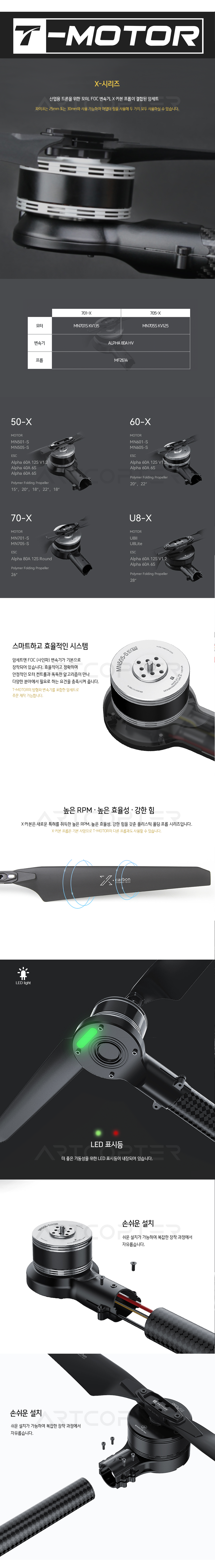 �˾���ũ  [T-MOTOR] Ƽ���� 705-X 125KV �ϼ�Ʈ CW/CCW SET (�����Ǹ�) 2