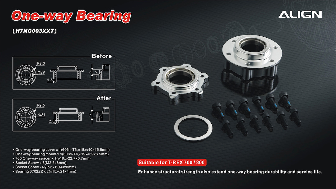 �˾���ũ H7NG003XXW [ALIGN] T-Rex700/800 One-way Bearing 1