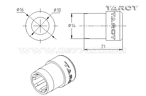 �˾���ũ TL100B12 [TR] ��14->��10mm Carbon Tube Adaptor Sleeve 3