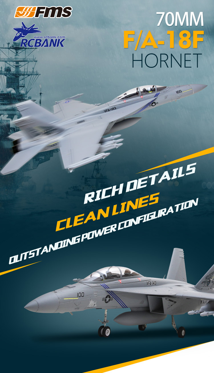 �˾���ũ FMS100P [FMS] 875mm F/A-18F ���� ȣ�� 70mm EDF Jet PNP (����, ���ӱ�, ����, ��Ʈ���� ����) 2