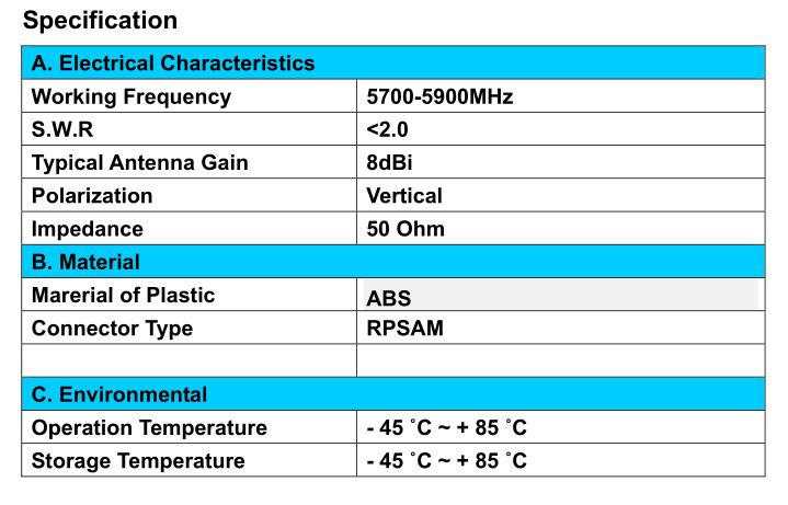 �˾���ũ TL2999 [TR] 5.8Ghz 8DBI ��ġ ���׳� (RP-SMA/Hole Type) 3