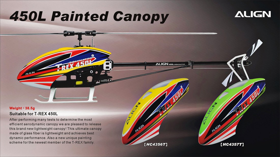 �˾���ũ HC4356T [ALIGN] T-Rex450L Dominator Painted Canopy 1